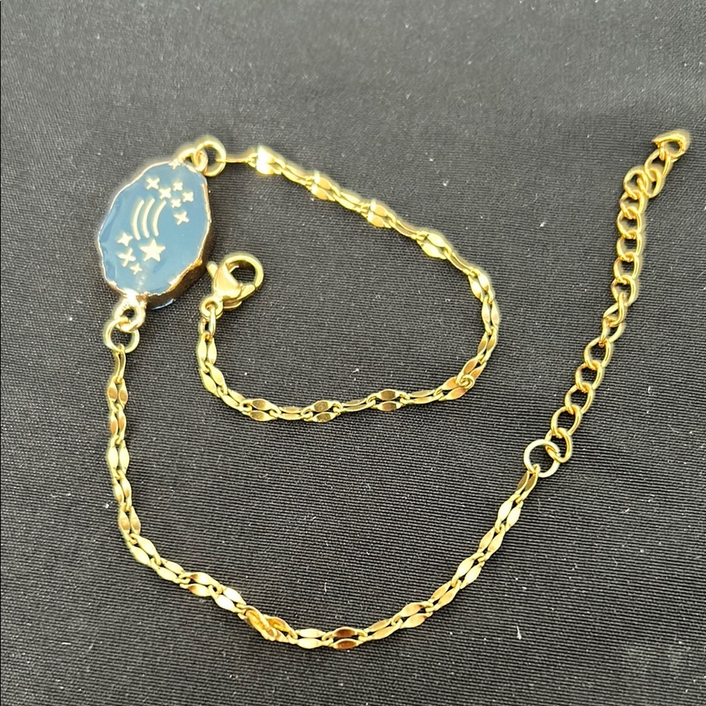 🆕 Shooting Stars Blue Stone Gold Bracelet